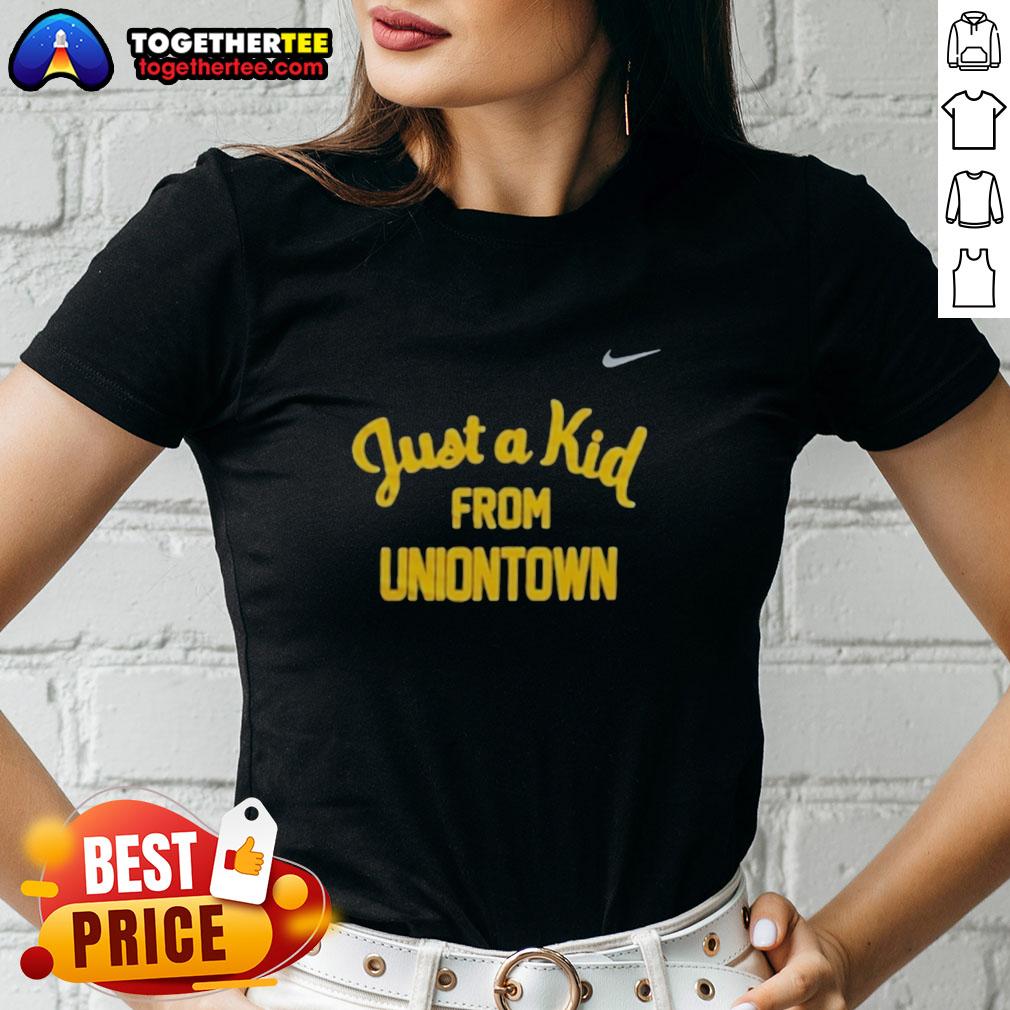 Official West Virginia Mountaineers Just A Kid From Uniontown Ladies Tee
