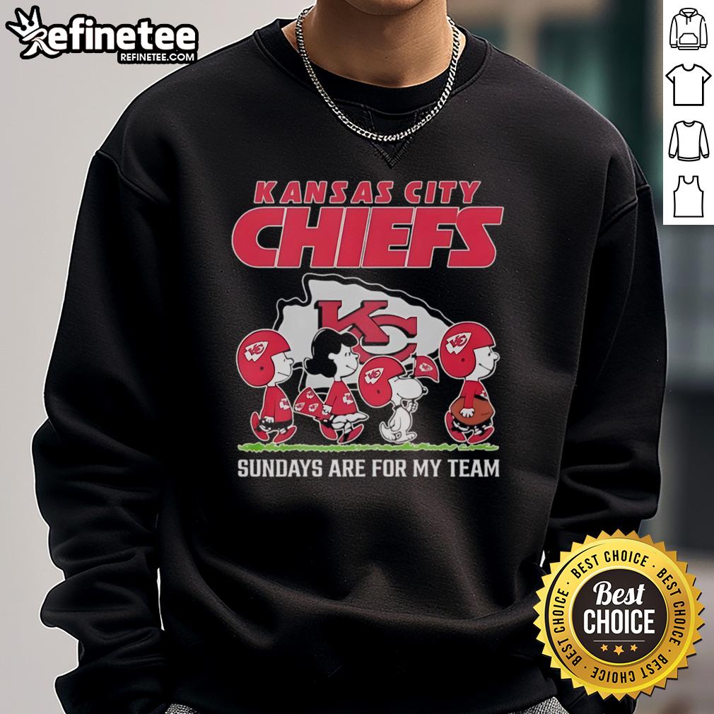Top Peanuts Characters Kansas City Chiefs Sundays Are For My Team Sweatshirt