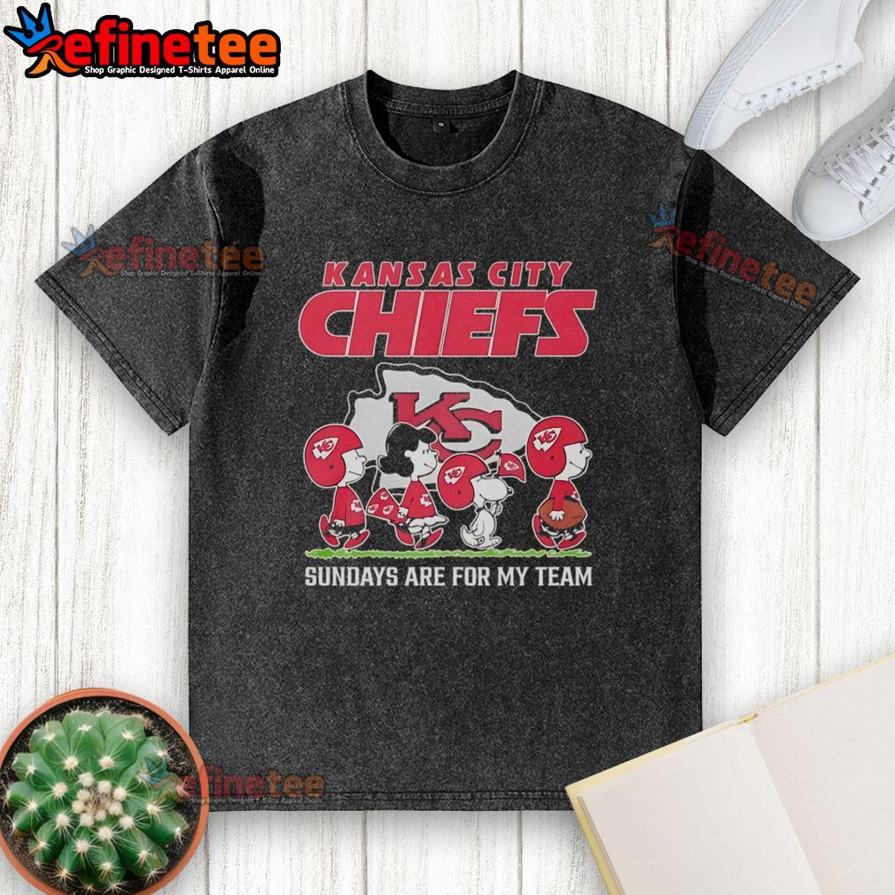 Top Peanuts Characters Kansas City Chiefs Sundays Are For My Team Washed T-Shirt