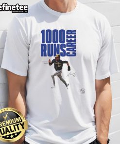 Awesome Christian Yelich 1000 Runs Milwaukee Brewers MLB Season Signature T-Shirt