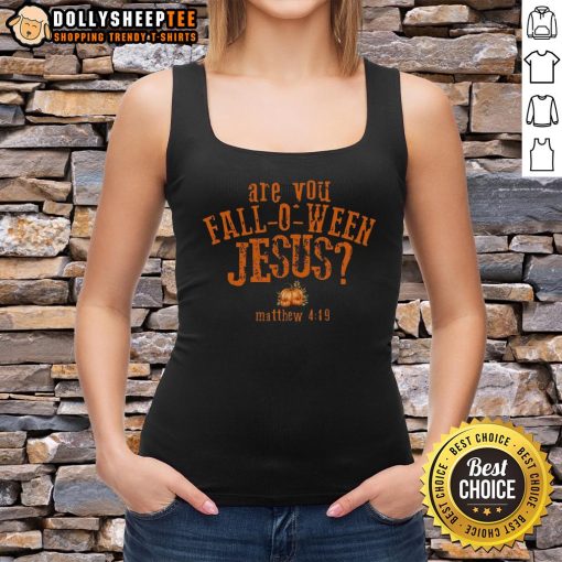 Awesome Are You Fall O Ween Jesus Tank Top featuring festive autumn graphics and a playful design for Halloween celebrations.