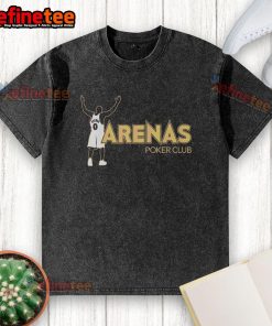 Awesome Arenas Poker Club washed t-shirt featuring a stylish design, perfect for poker enthusiasts and casual wear.