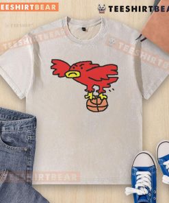 Awesome Atlanta Hawk bird art on a washed t-shirt, showcasing vibrant colors and unique design for bird lovers.