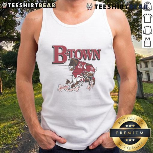 Alt Text: Awesome B-Town Hoosiers tank top featuring a bison design, perfect for Indiana Hoosier fans and casual wear.