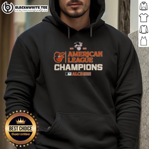 Awesome Baltimore Orioles MLB 2025 ALCS American League Champions hoodie featuring team colors and logo.