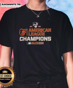 Alt Text: Awesome Baltimore Orioles MLB 2025 ALCS American League Champions ladies tee showcasing team pride and style.