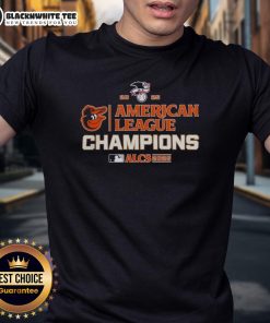 Alt Text: Baltimore Orioles MLB 2025 ALCS Champions T-Shirt featuring team logo and vibrant design, perfect for fans.