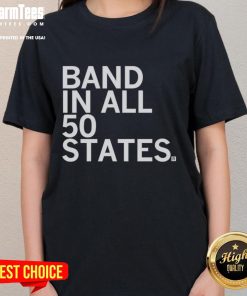 Awesome Band in All 50 States Ladies Tee featuring vibrant design, perfect for music fans and concert lovers.