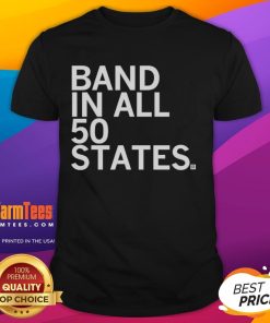 Awesome Band In All 50 States T-Shirt featuring a colorful design celebrating music across the USA.