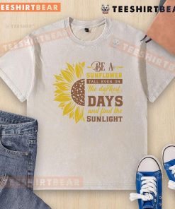 Awesome Be A Sunflower t-shirt design featuring a bright sunflower on a dark background, symbolizing hope and positivity.