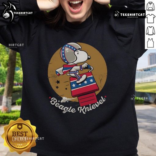 Awesome Beagle Knievel sweatshirt featuring a playful beagle design, perfect for dog lovers and casual wear enthusiasts.