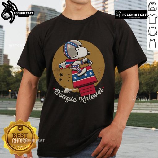 Awesome Beagle Knievel T-Shirt featuring a playful beagle graphic and vintage stunt design for dog lovers.