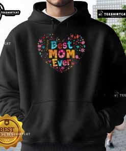 Cute colorful heart hoodie for the best mom ever, featuring vibrant designs and a cozy fit, perfect for casual wear.