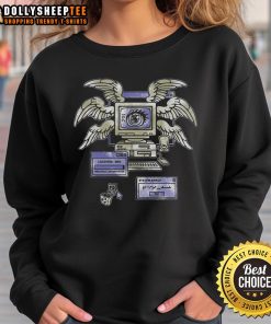 Retro sweatshirt featuring a system error angel design from Awesome Biblically Accurate.exe, perfect for tech and theology fans.