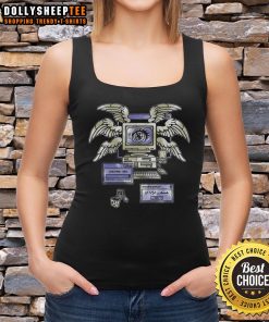 Colorful retro tank top featuring a biblically accurate angel with a system error design, perfect for unique fashion lovers.
