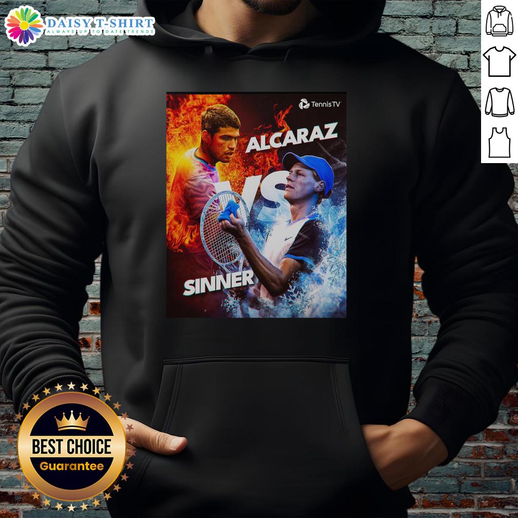 Awesome Carlos Alcaraz Vs Jannik Sinner Tennis Fire Vs Ice Graphic Hoodie Awesome Carlos Alcaraz vs Jannik Sinner Tennis Fire vs Ice Graphic Hoodie featuring dynamic design and vibrant colors.