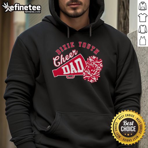 Awesome Cheer Dad Pom Poms Hoodie featuring vibrant colors and a fun design for supportive cheerleading fans.