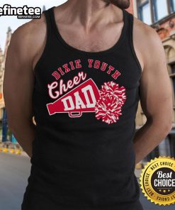 Awesome Cheer Dad tank top with pom poms, perfect for supporting your cheerleader at games and events.