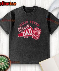 Awesome Cheer Dad Pom Poms Washed T-Shirt featuring vibrant colors and a fun design for proud cheerleading dads.