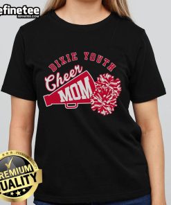 Awesome Cheer Mom Pom Poms Ladies Tee featuring vibrant colors and a fun design perfect for cheerleading events.