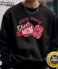 Cheerful mom wearing an Awesome Cheer Mom Pom Poms Sweatshirt, showcasing team spirit and style for cheerleading events.
