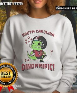 Alt Text: Awesome Dinosaur South Carolina Gamecocks Dino-Riffic Sweatshirt featuring a playful dinosaur design for fans.