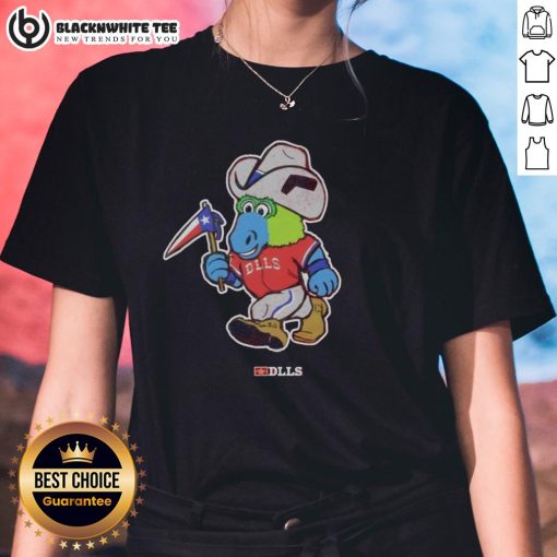 Awesome DLLS mascot mashup ladies tee featuring vibrant graphics and stylish design for fans and casual wear.