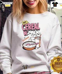Alt Text: Awesome Dunkin Cereal N Milk Sweatshirt featuring a vibrant design, perfect for cereal lovers and cozy wear.