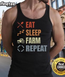 Awesome Eat Sleep Farm Repeat Farmer Vintage Tank Top featuring a rustic design perfect for agricultural enthusiasts.