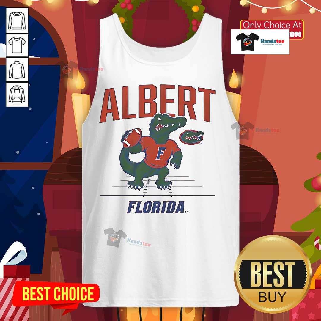 Awesome Florida Gators Football Gridiron Albert Mascot Tank Top Florida Gators football tank top featuring Albert the mascot, perfect for game day and sports fan apparel.