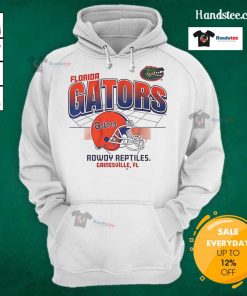 Awesome Florida Gators football helmet with Rowdy Reptiles hoodie, showcasing team spirit and style for fans.