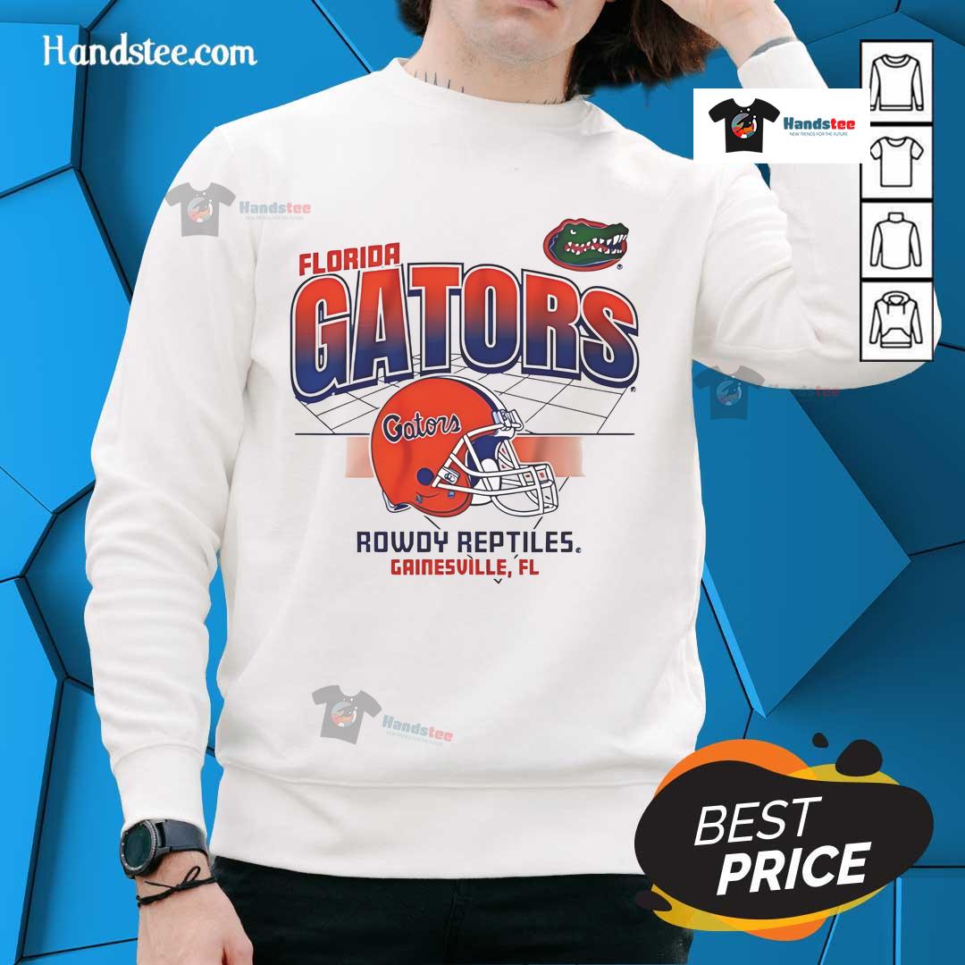 Awesome Florida Gators Football Helmet Grid Rowdy Reptiles Sweatshirt Awesome Florida Gators football helmet design on Rowdy Reptiles sweatshirt, perfect for Gators fans and game day wear.