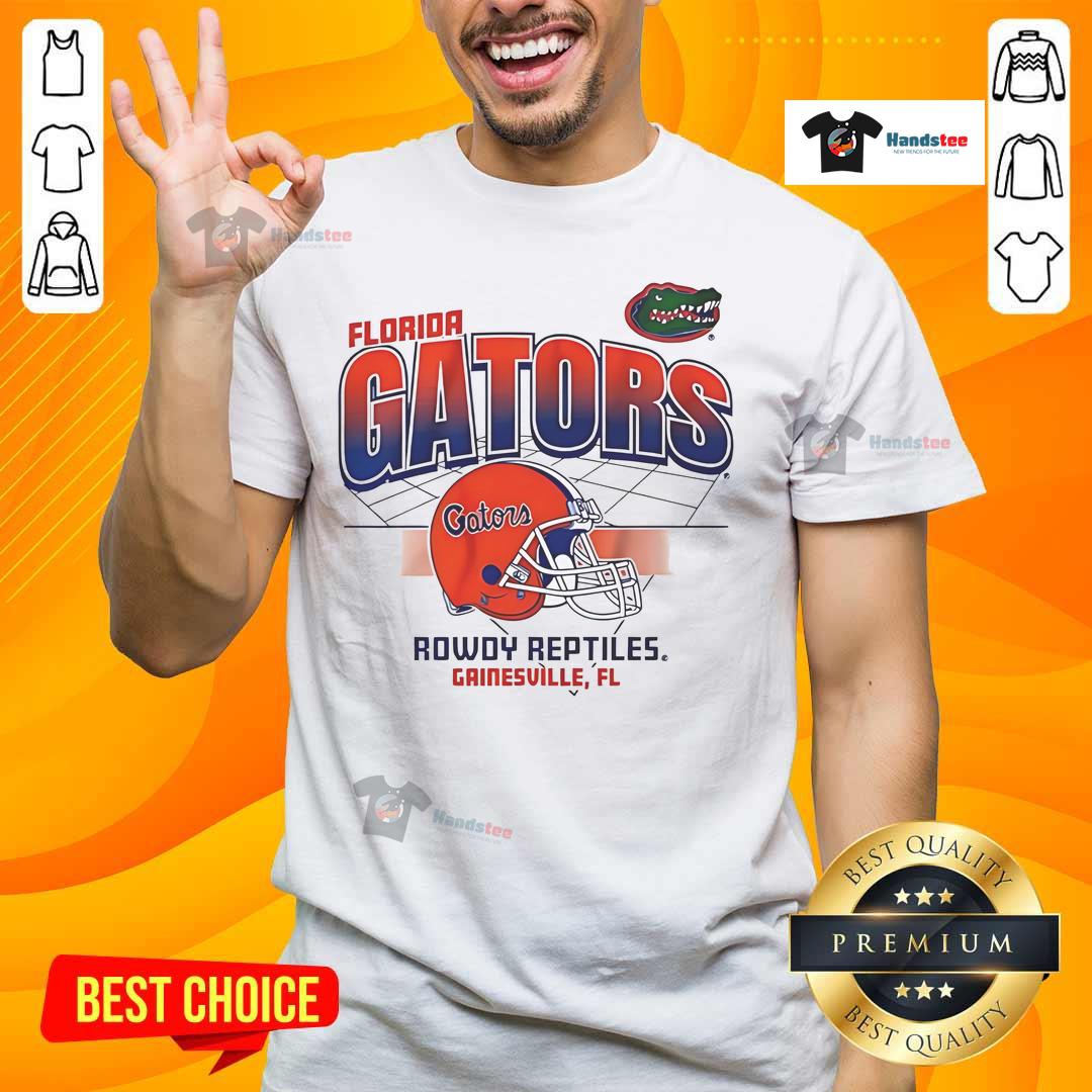 Awesome Florida Gators Football Helmet Grid Rowdy Reptiles T Shirt Alt Text: Awesome Florida Gators Football Helmet Grid Rowdy Reptiles T-Shirt featuring vibrant team colors and logo design.