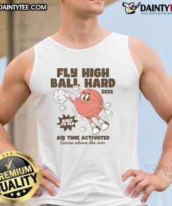 Awesome Fly High Ball Hard Basketball Cartoon Tank Top featuring a vibrant basketball graphic for sports enthusiasts.