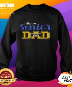 Alt Text: Awesome Gahanna Senior Dad 2026 sweatshirt displayed on a hanger, showcasing school pride and stylish design.
