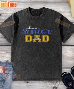 Awesome Gahanna Senior Dad 2026 washed t-shirt in navy blue, perfect for celebrating graduation and school pride.