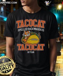 Awesome Game Day Tacocat Go Team Tiger T-Shirt featuring a playful cat design, perfect for sports fans and team spirit.