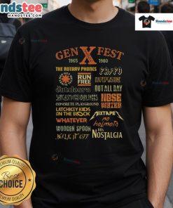 Awesome Gen X Fest 1965-1980 Retro 80s Nostalgia T-Shirt featuring vibrant graphics and classic vintage design.