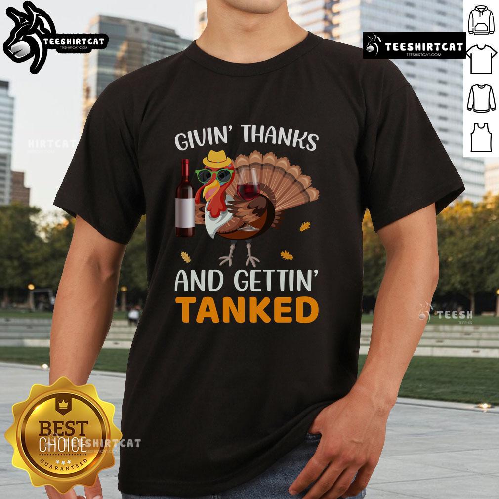 Awesome Givin' Thanks And Gettin' Tanked T Shirt Awesome Givin' Thanks And Gettin' Tanked T-Shirt featuring a festive design for Thanksgiving celebrations.