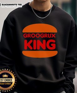 Awesome GrooGrux King logo sweatshirt featuring vibrant colors and a stylish design, perfect for fans and casual wear.