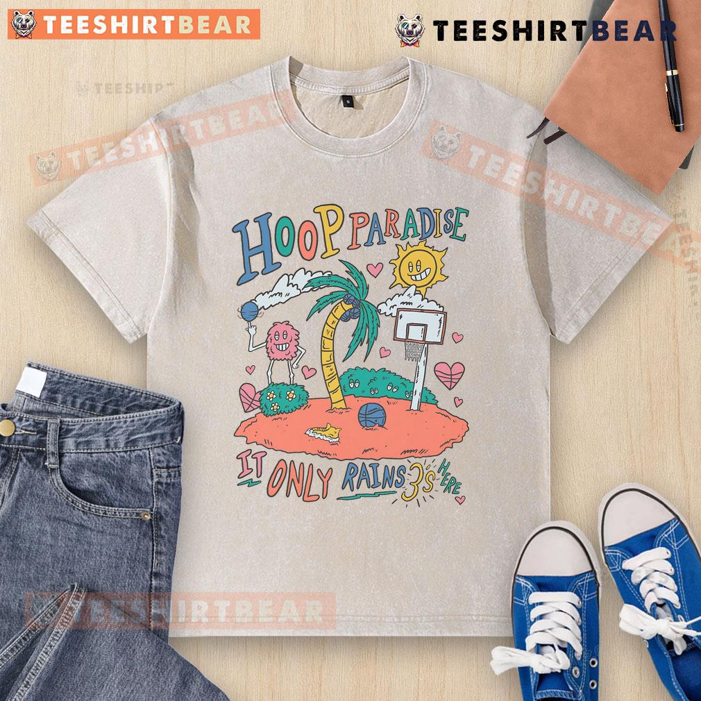 Awesome Hoop Paradise It Only Rains 3'S Basketball Washed T Shirt