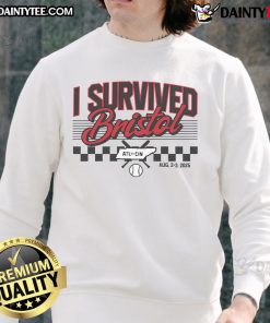 Alt Text: Awesome I Survived Bristol Sweatshirt in cozy fabric, featuring bold graphic design, perfect for fans of Bristol events.