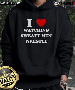 Alt Text: Awesome hoodie featuring a design of sweaty men wrestling, perfect for fans of wrestling apparel and sports fashion.