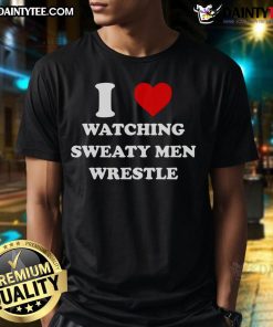 Awesome I Watching Sweaty Men Wrestle T-Shirt design featuring bold graphics and vibrant colors for wrestling fans.