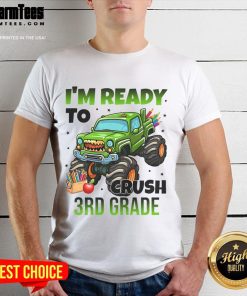 Awesome IM Ready To Crush 3Rd Grade Monster Truck T-Shirt design featuring a colorful monster truck graphic for kids.