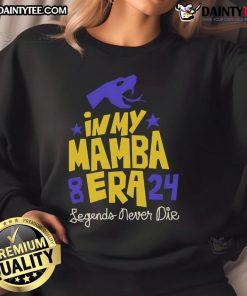 Awesome in My Mamba Era sweatshirt featuring 'Legends Never Die' design, perfect for Kobe Bryant fans and streetwear lovers.