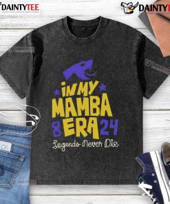Awesome In My Mamba Era Legends Never Die washed t-shirt featuring a bold graphic and comfortable fit for basketball fans.