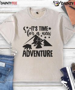 Awesome It's Time For A New Adventure washed t-shirt in vibrant colors, perfect for casual outings and adventures.