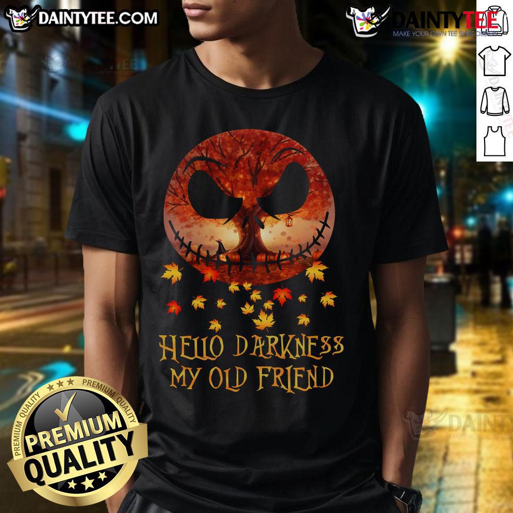 Awesome Jack Skellington Hello Darkness My Old Friend Autumn Halloween T Shirt Awesome Jack Skellington Hello Darkness My Old Friend Autumn Halloween T-Shirt featuring a spooky design for Halloween lovers.