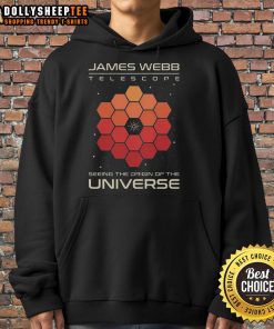 Awesome James Webb Telescope hoodie featuring cosmic imagery representing the origin of the universe.